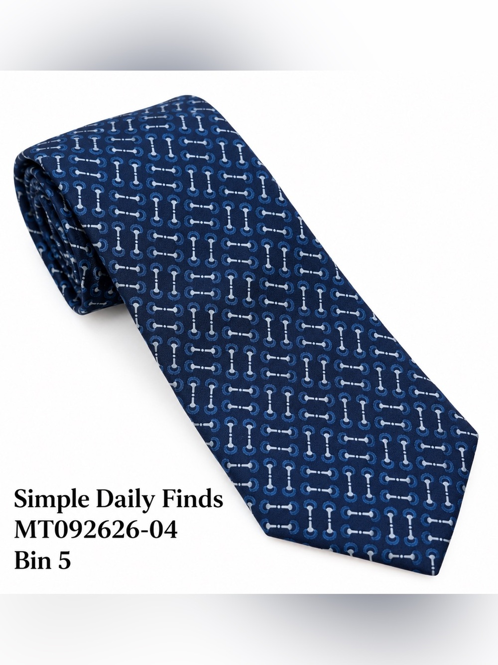 Gucci Vintage Horsebit Pure Silk Tie Blue Made in Italy Men’s Designer Necktie